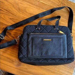 Steve Madden Black Quilted Laptop Bag